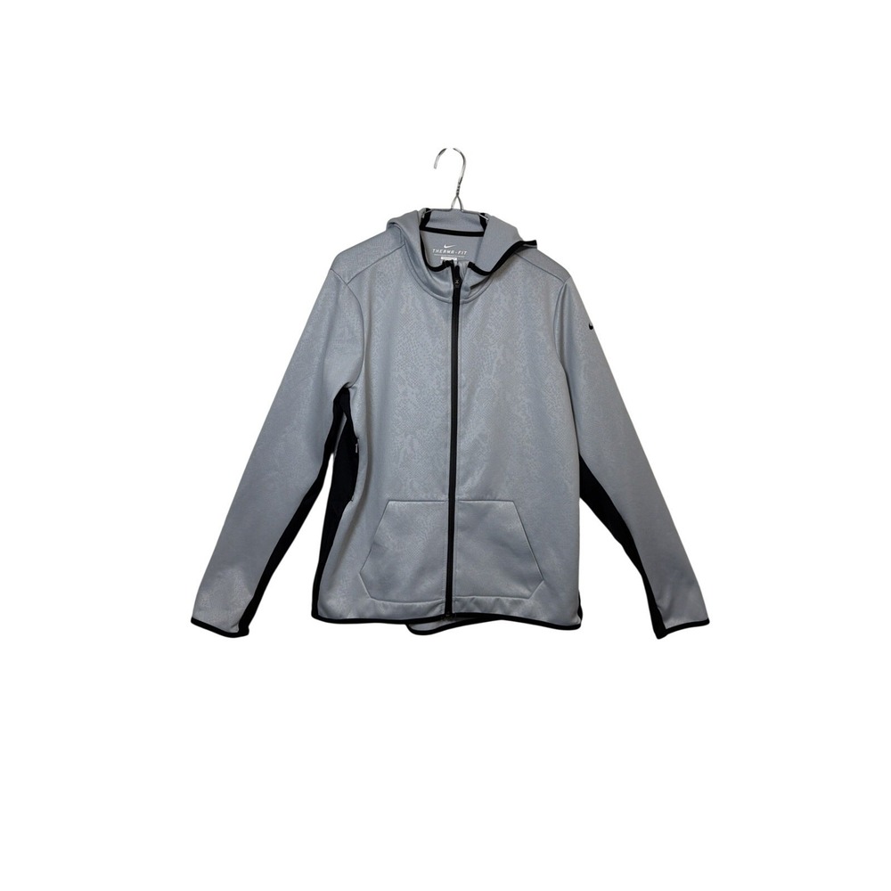 Nike Therma-FIT Hoodie Womens XL Grey Black Snakeskin Full Zip 685672-012